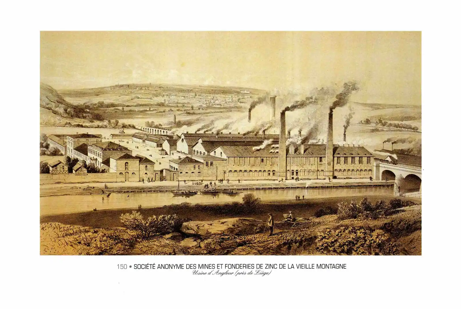 Historical view of the Vieille-Montagne factory in Angleur